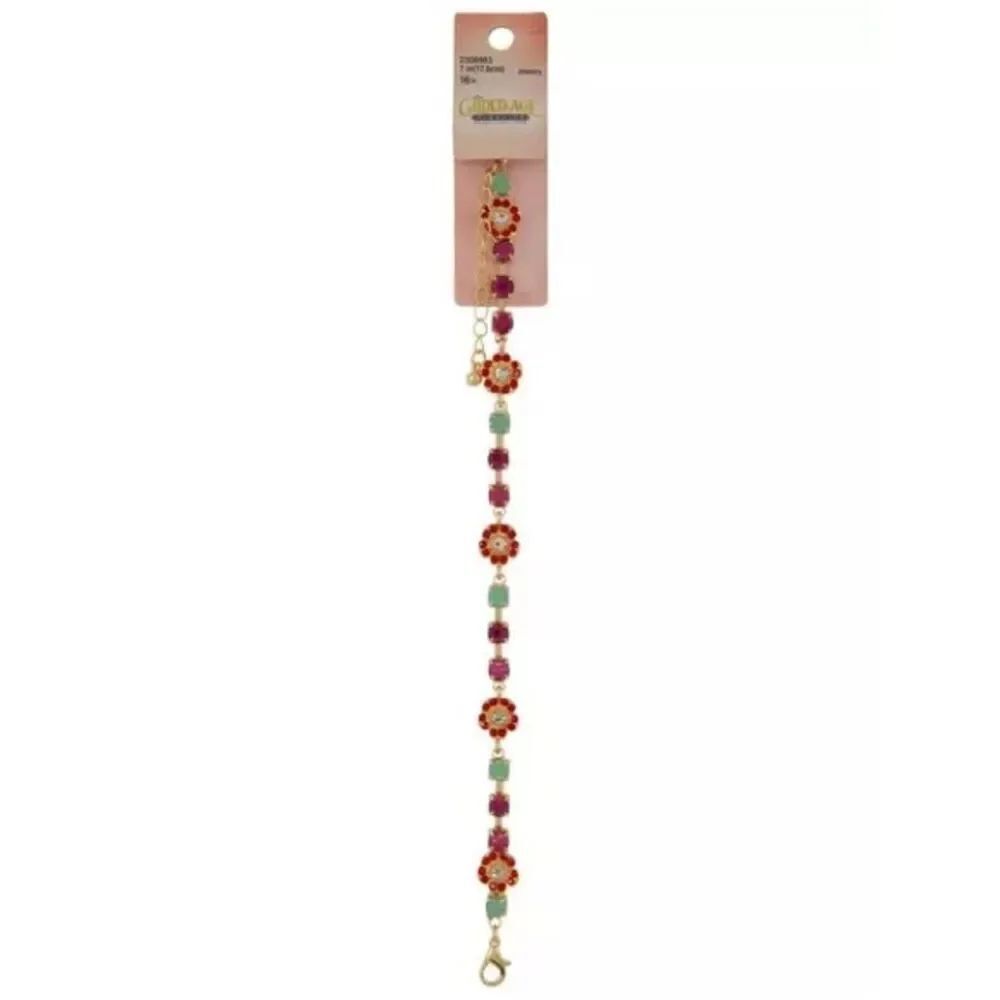 New Flower Rhinestone Bracelet - Picture 2 of 2